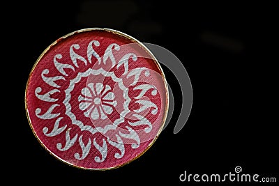 Picture of round shape rangoli stencil ,on black background Stock Photo