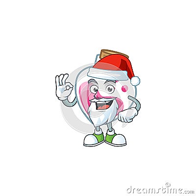 A picture of Santa pink potion mascot picture style with ok finger Vector Illustration