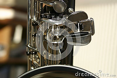 Picture saxophone table Stock Photo
