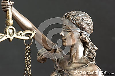 Close up Lady Justice goddess of justice Stock Photo