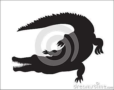 Picture of silhouette of crocodile Vector Illustration