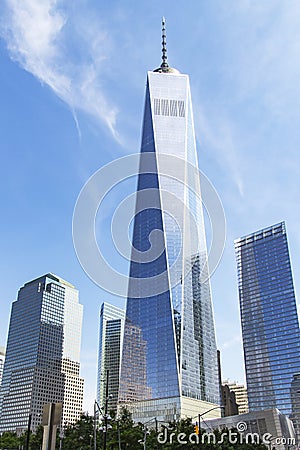 Picture of the skyscrapers around One Wold Trade Center in New York, United States Editorial Stock Photo