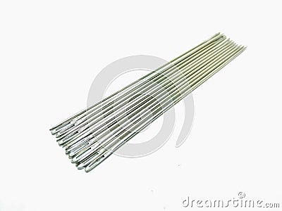 A picture of small needles on a white background, Stock Photo