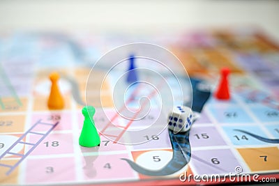 Picture of snakes and Ladders Board Game Stock Photo