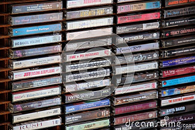 Stack of cassette tapes Editorial Stock Photo