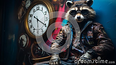 Picture a stylish raccoon Stock Photo