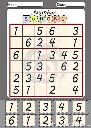 picture sudoku for kids, Cut and paste Stock Photo