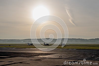 Sunrise at the airport Editorial Stock Photo