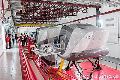 Simulators in Canadian Aviation Electronics of Air Asia in Kuala Lumpur Editorial Stock Photo