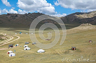 Nomad life of Mongolian on savanna Editorial Stock Photo