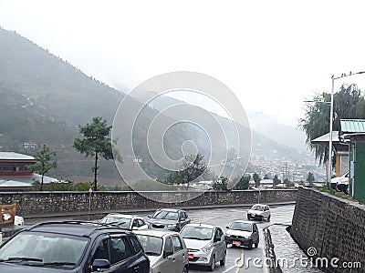 Cars and mountains are creating unique combination.. Editorial Stock Photo