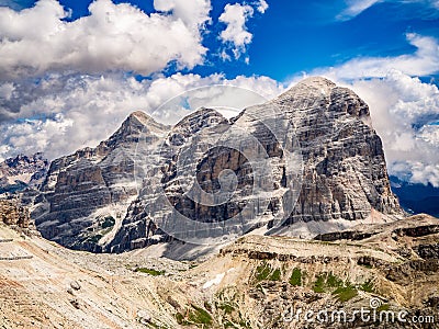 Le Tofane in Dolomites Italy Stock Photo