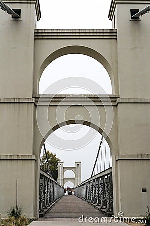 Waco Texas Suspension Bridge Over the Brazos River Editorial Stock Photo