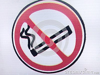 This picture is a warning sign are prohibited from smoking in the area Stock Photo