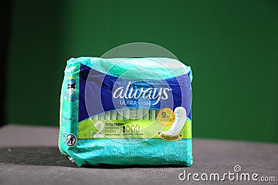 Always- brand name for maxi pads for women Editorial Stock Photo