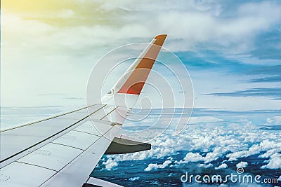 Wing airplane Stock Photo