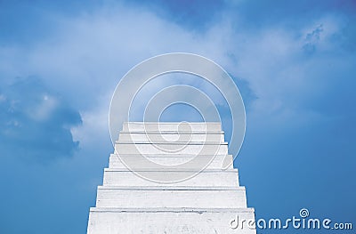 A picture of a white stairway Stock Photo