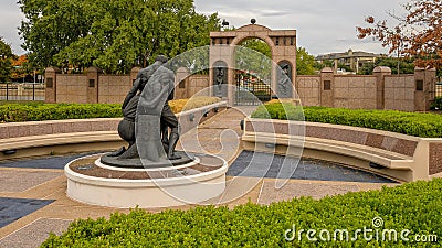 `The Dream of Freedom` by David Newton inside the Freedman`s Cemetery Memorial in Dallas, Texas Editorial Stock Photo
