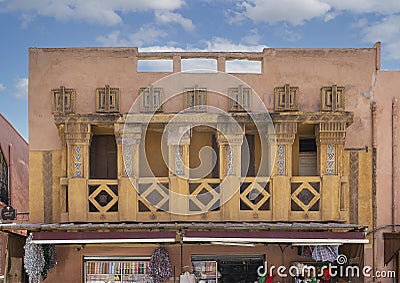 Joseph Bitton old jewish synagogue above a store in the jewish quarter off the Jemaa el-Fnaa Square in Marrakesh, Morocco Editorial Stock Photo