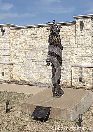 `Redemption` by Gib Singleton in the Via Dolorosa Sculpture Garden of the Museum of Biblical Art in Dallas, Texas. Editorial Stock Photo