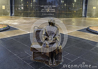 `Rosa Parks` by Erik Blome in downtown Dallas, Texas. Editorial Stock Photo