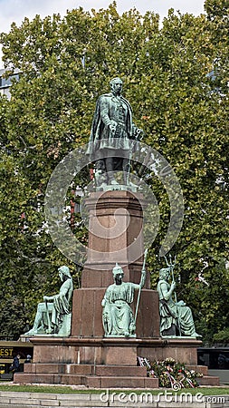 Bronze statue Count Istvan Szechenyi, Hungarian politician, political theorist, and writer. Stock Photo