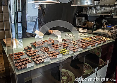 Roszavolgyi Csokolade chocolate manufactory, Budapest, Hungary Editorial Stock Photo