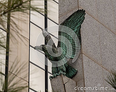 Eagle portion of the `Air Force Monument` by sculptor Leonard McMurry in downtown Oklahoma City Editorial Stock Photo