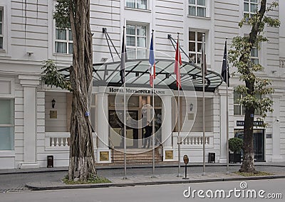 The historic Sofitel Legend Metropole, a five-star luxury hotel opened in 1901, Hanoi, Vietnam Editorial Stock Photo