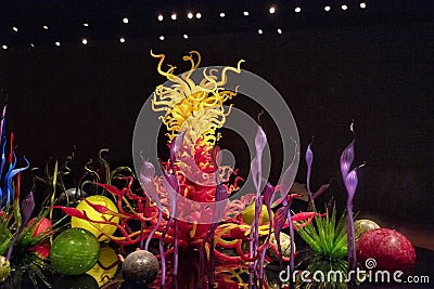 Interior exhibit, Chihuly Garden and Glass in the Seattle Center Editorial Stock Photo
