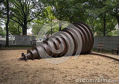 `Harrow` by artist Linnea Glatt in Lubben Plaza Park in downtown Dallas, Texas. Editorial Stock Photo