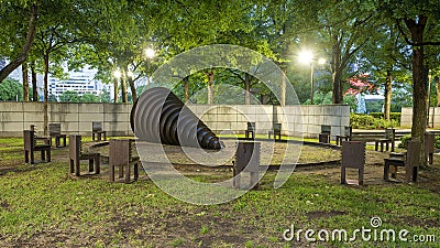 `Harrow` by artist Linnea Glatt in Lubben Plaza Park in downtown Dallas, Texas. Editorial Stock Photo