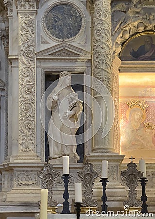 Saint Catherine of Siena by Ottaviano Lazzerini in the Church of San Biagio in Montepulciano, Italy. Stock Photo