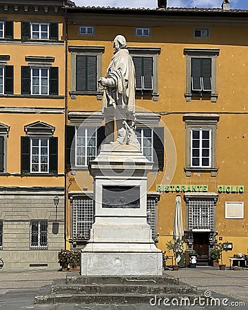 Monument to Giuseppe Garibaldi by Urbano Lucchesi in Lily Square in Lucca, Italy. Editorial Stock Photo