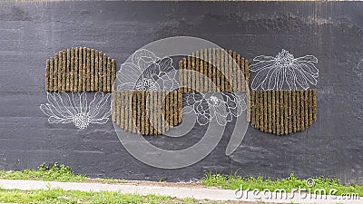 A mural by Alli Koch at the underpass where the historic Katy Trail passes over Hall Street in Uptown, Dallas, Texas. Stock Photo