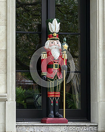 Nutcracker Solidier standing guard protecting a house in Dallas, Texas Stock Photo