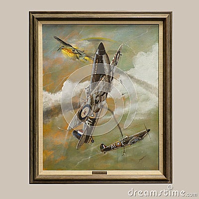 Supramarine Mark IV Spitfire by Tony Weddel on display in the Museum of the National Aviation Center in Dallas. Editorial Stock Photo