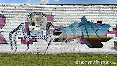 Part of the 'Wall of Toys' production by Urban Army Crew at Trigger Fingers 2023 in Deep Ellum. Editorial Stock Photo
