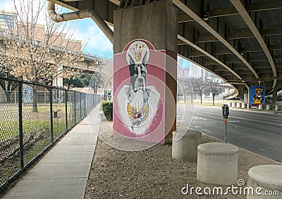 Pooch-themed art in Bark Park Central, Deep Ellum, Texas Editorial Stock Photo