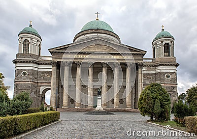 Frontal view, Esztergom Basilica, Eszergorn, Hungary Stock Photo