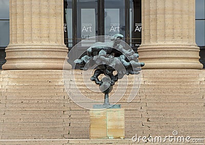 Prometheus Stangling the Vulture by Jacques Lipchitz, Philadelphia Museum of Art Editorial Stock Photo