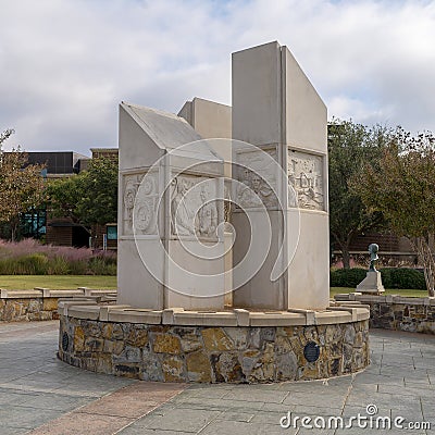 `Remembrances of My Home` by Janice Hart Melito at Heritage Village Historical Plaza in Hurst, Texas. Editorial Stock Photo