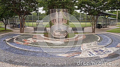 `Double Play` by Robin Brailsford at Harold Bacchus Community Park in the City of Frisco, Texas. Editorial Stock Photo