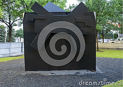 `Journey to Sirius` by George Smith in Lubben Plaza Park in downtown Dallas. Stock Photo
