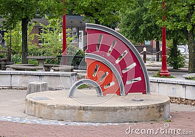 `Seventh` by Art Garcia, public art in the Bishop Arts District of Dallas, Texas. Editorial Stock Photo