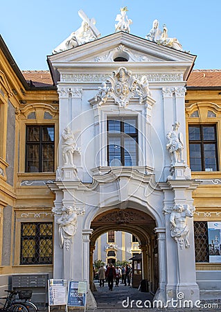 Entrance Portal Abbey Church, Durnstein, Austria Editorial Stock Photo