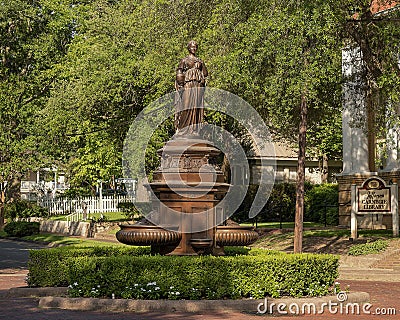 Sterne Fountain featuring a statue of Hebe in Jefferson, Texas. Editorial Stock Photo