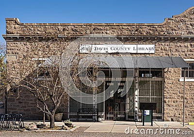 The Union Building at 100 Memorial Square in Fort Davis, Texas. Editorial Stock Photo