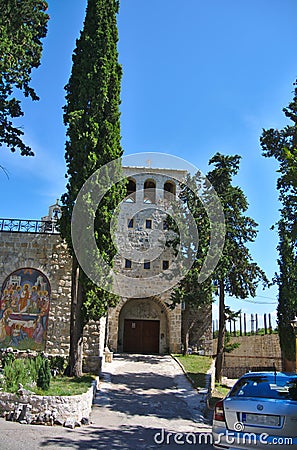 A pictures medieval church in Trebinje called Herzegovacka Gracanica Stock Photo