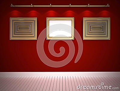 Pictures in red gallery Stock Photo